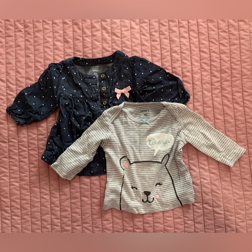 Carter’s bundle of baby tops - size 3m